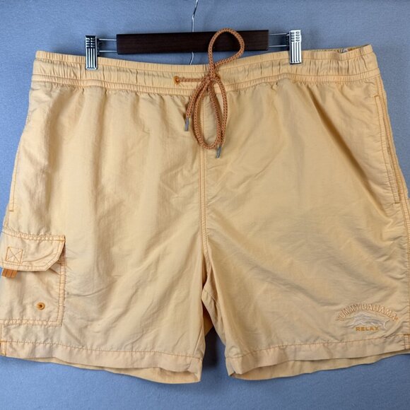 Tommy Bahama Relax Swim Shorts Men XL Orange Mesh Lined Drawstring Pockets Beach - Picture 1 of 10